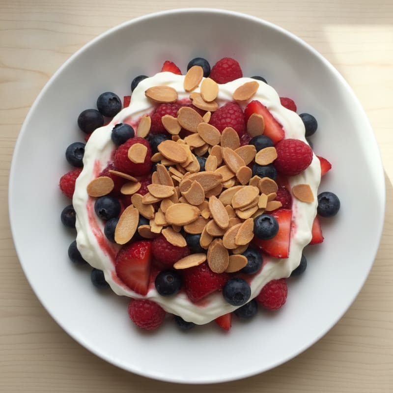Silky Greek Yogurt Protein Parfait with Mixed Berries