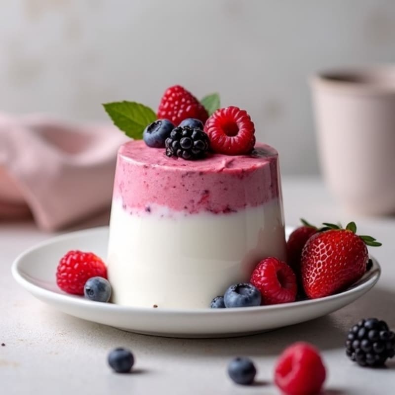 Silky Greek Yogurt Protein Mousse with Mixed Berries