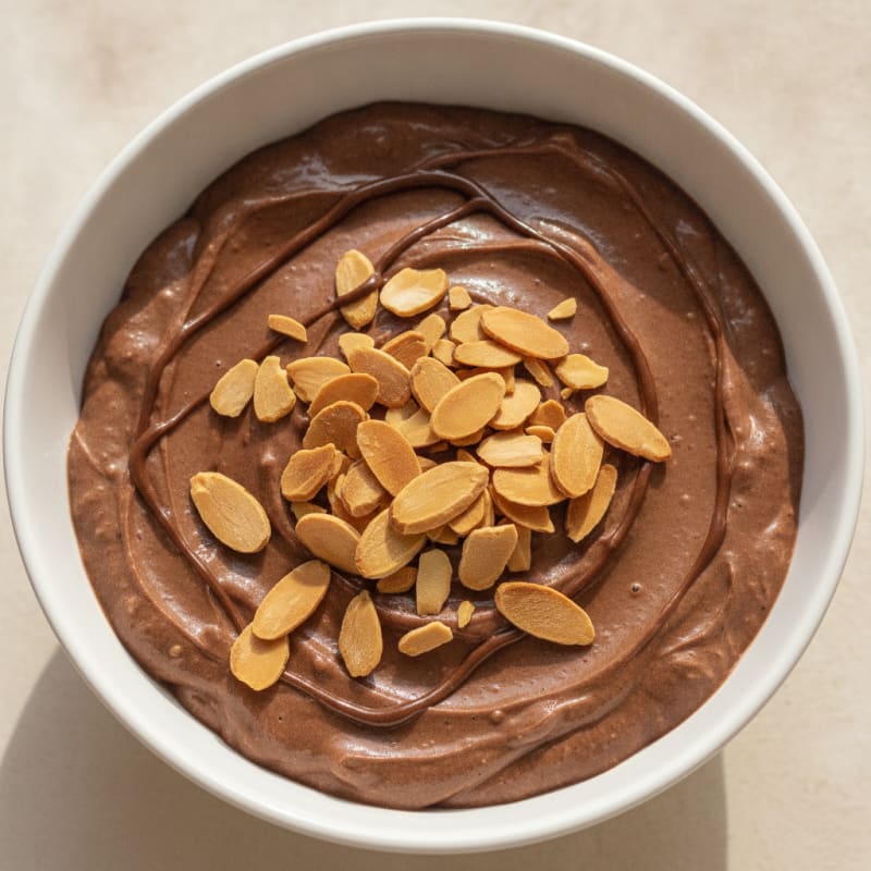 Silky Chocolate Protein Pudding with Almonds