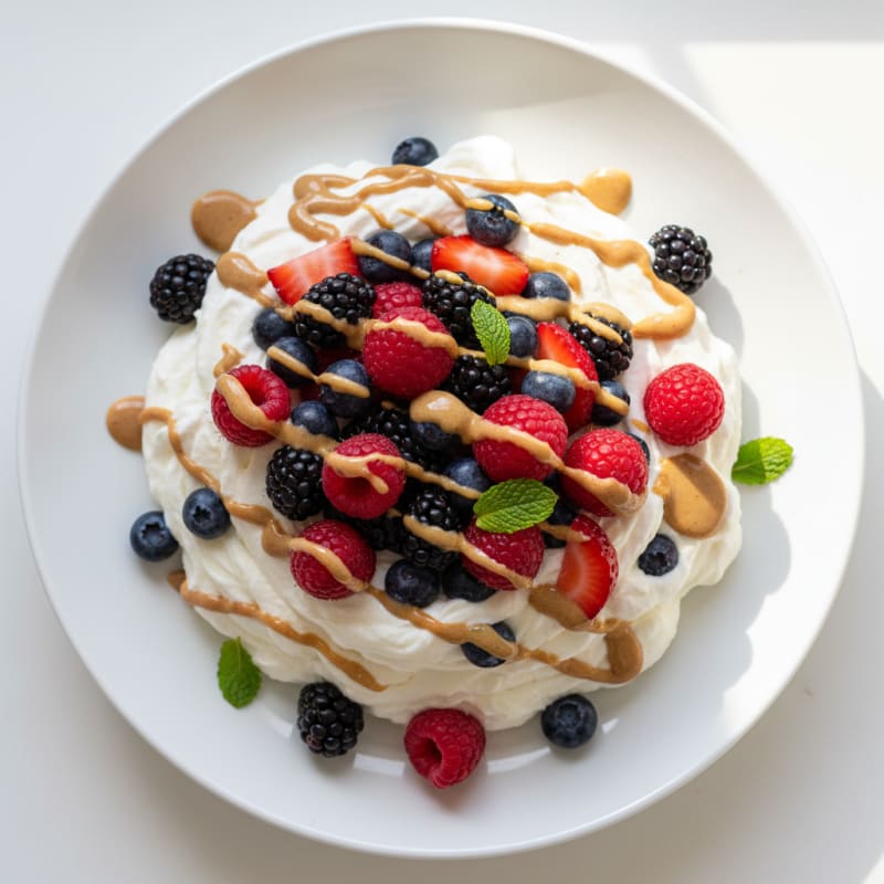 Silky Greek Yogurt Protein Mousse with Mixed Berries