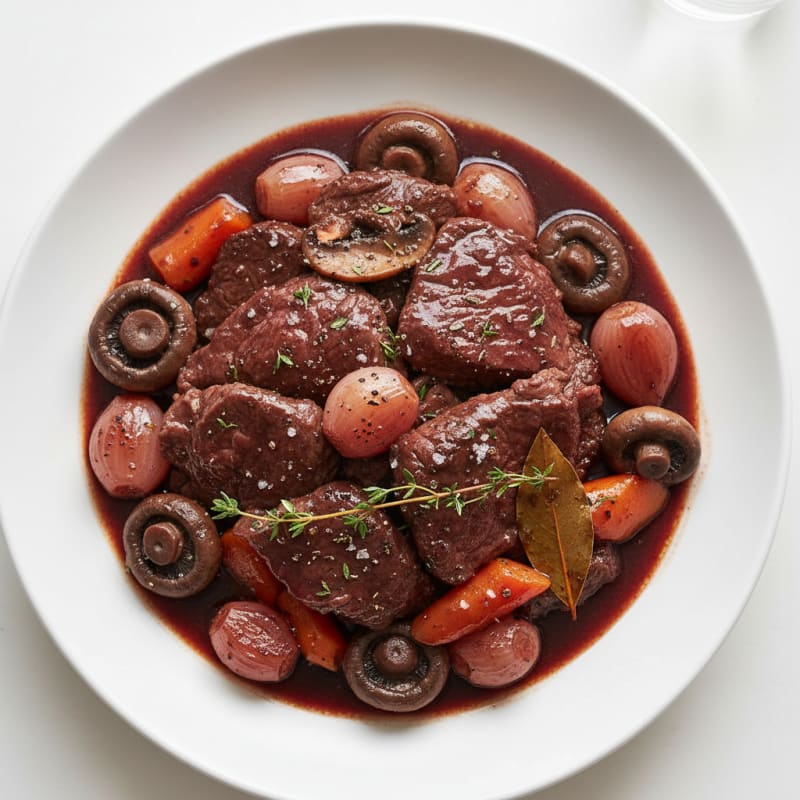 Classic Beef Bourguignon with Pearl Onions