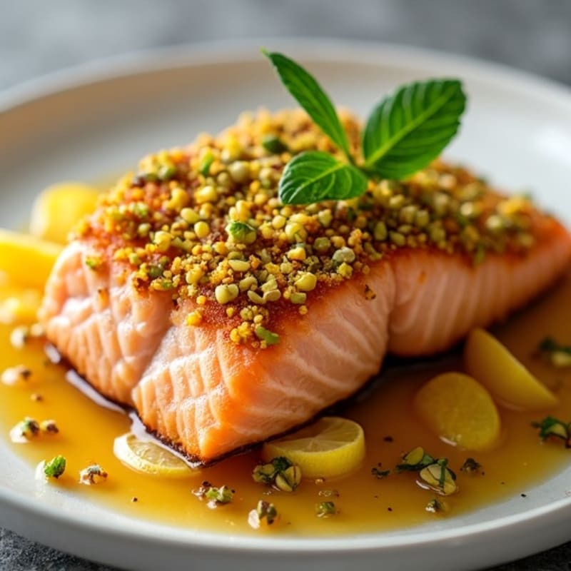 Crispy Pistachio-Crusted Salmon with Citrus-Ginger Glaze