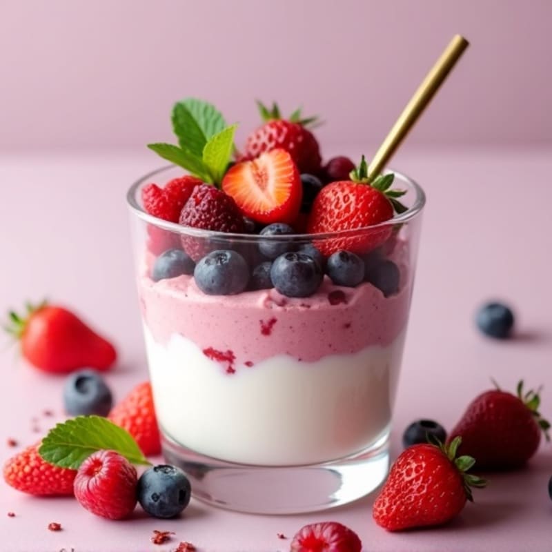 Greek Yogurt Protein Parfait with Mixed Berries