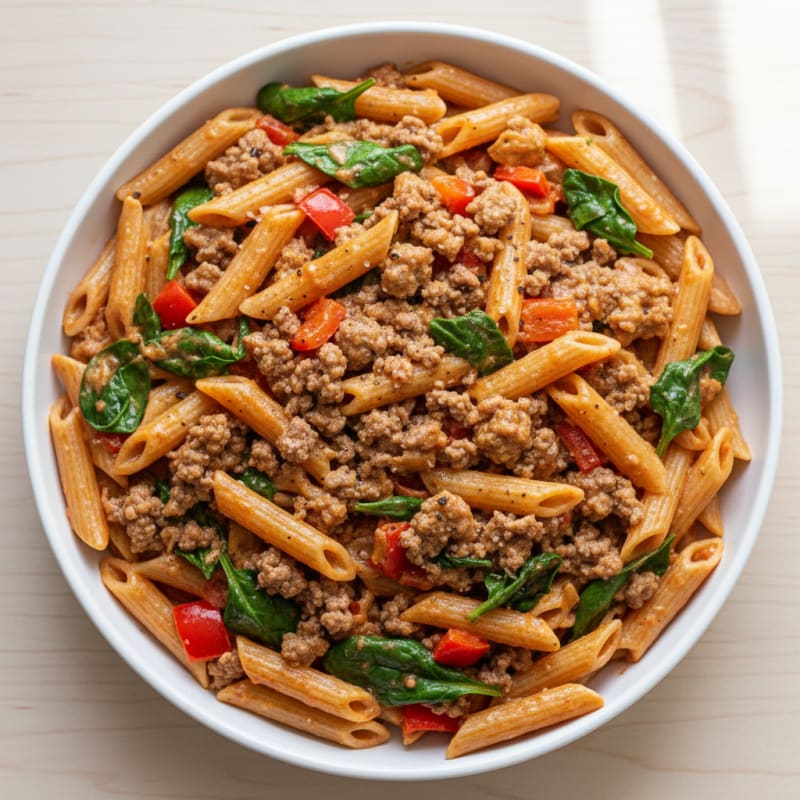Creamy Ground Beef Pasta Skillet