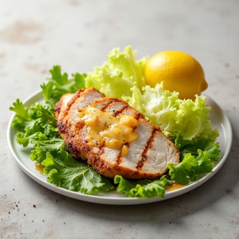 Grilled Turkey Breast with Crisp Romaine and Lemon Vinaigrette