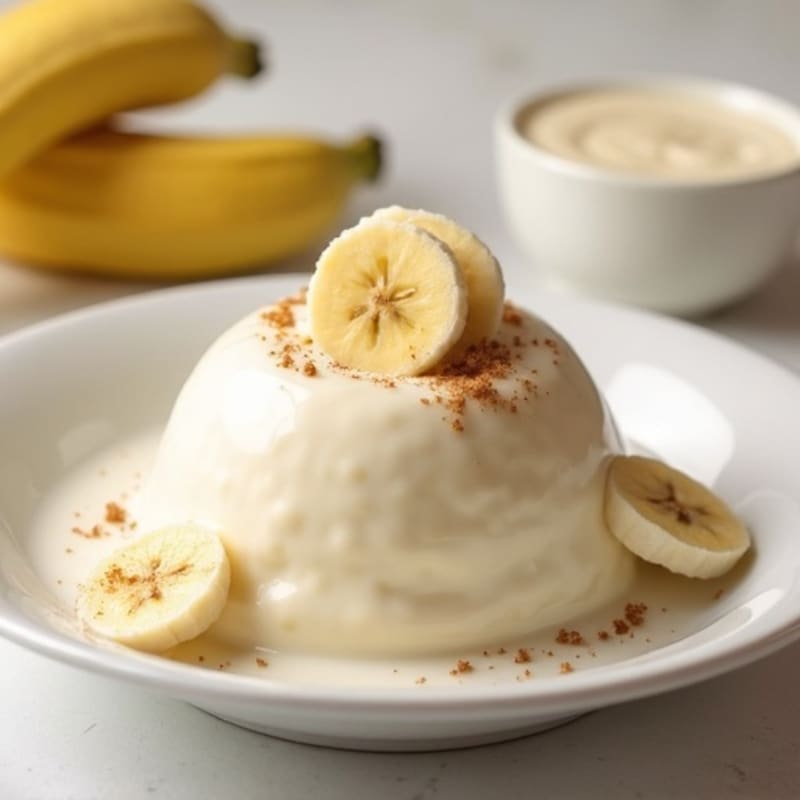 Silky Cottage Cheese Protein Pudding with Sliced Bananas