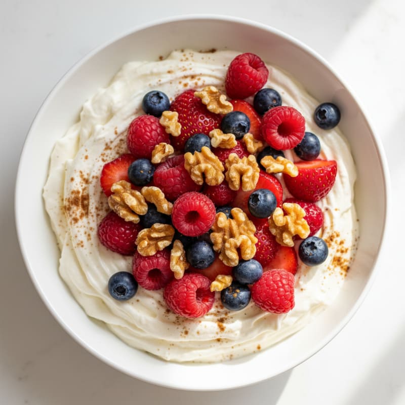 Silky Greek Yogurt Protein Parfait with Mixed Berries