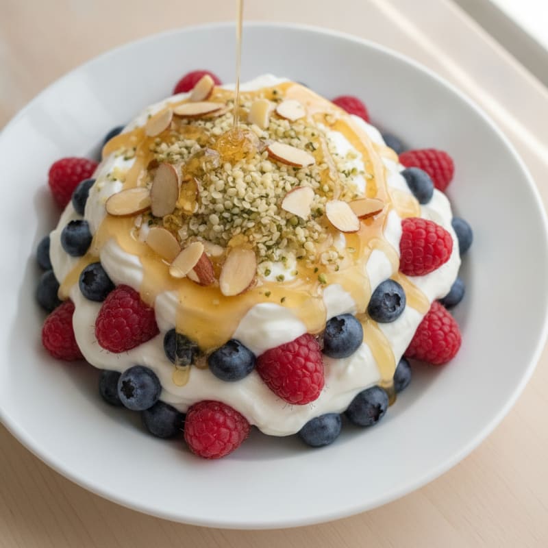 Greek Yogurt Protein Parfait with Mixed Berries