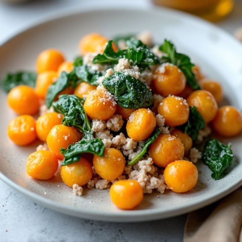 Creamy Sweet Potato Gnocchi with Lean Ground Turkey and Spinach