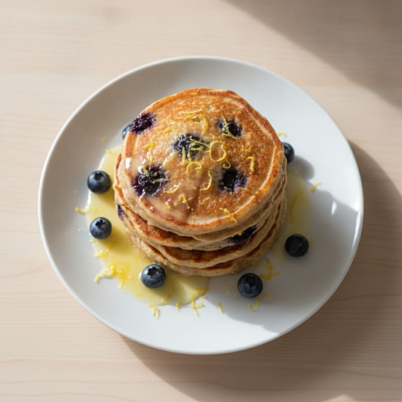 Blueberry Ricotta Pancakes with Lemon Zest