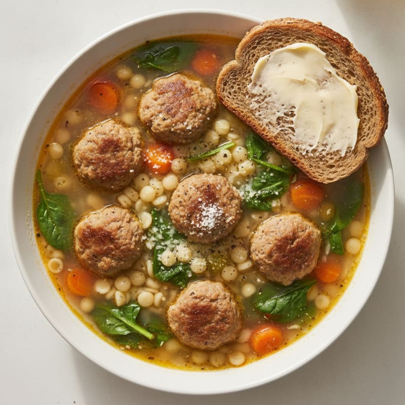 Classic Italian Wedding Soup with Rye