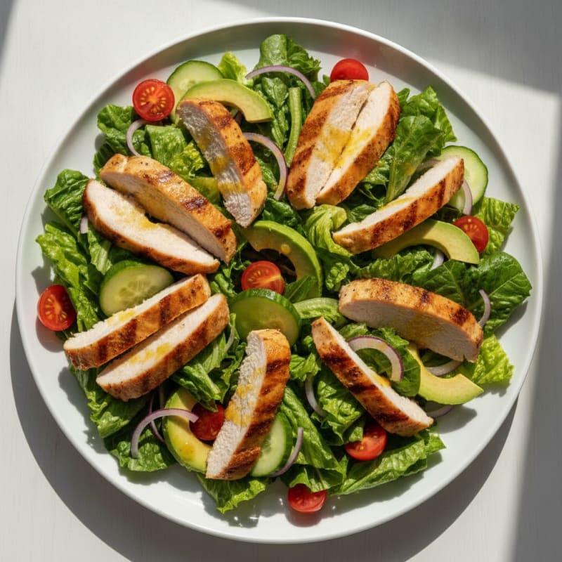 Grilled Turkey Breast Salad with Crunchy Romaine