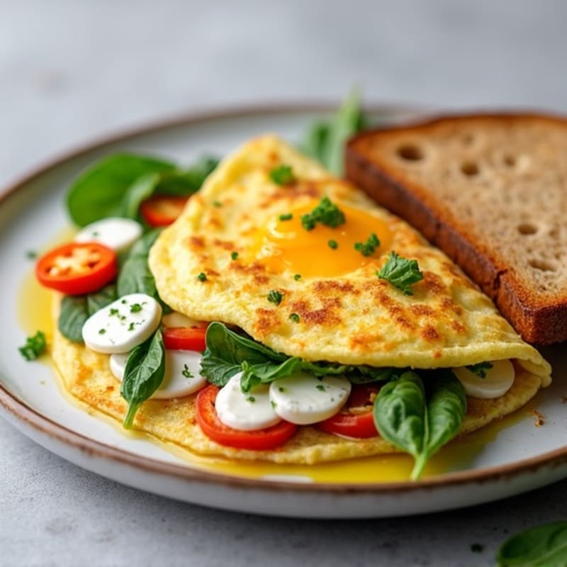 Egg White Vegetable Omelette with Cottage Cheese