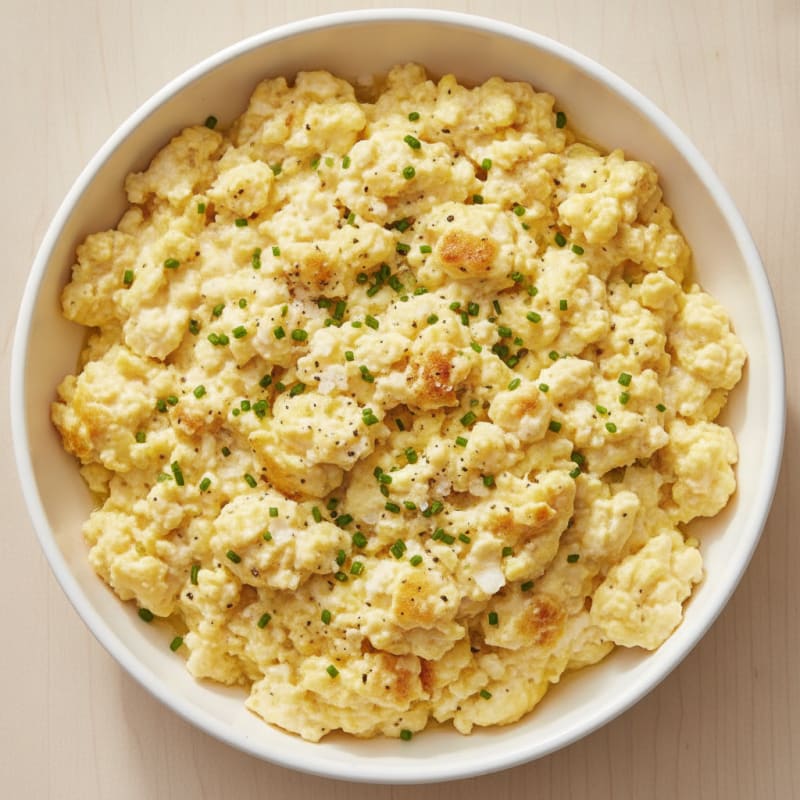 Fluffy Cottage Cheese Scrambled Eggs