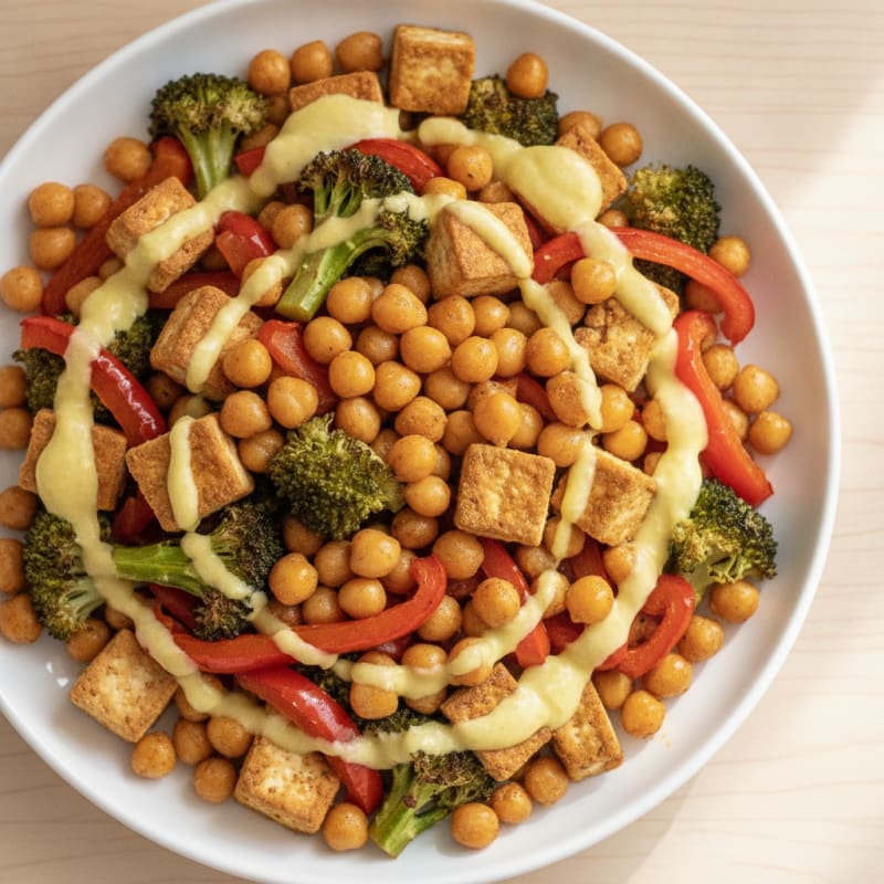 Roasted Vegetable and Chickpea Bowl