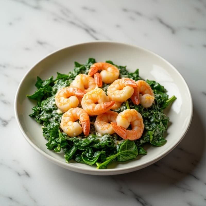 Creamy Lemon Garlic Shrimp with Fresh Spinach