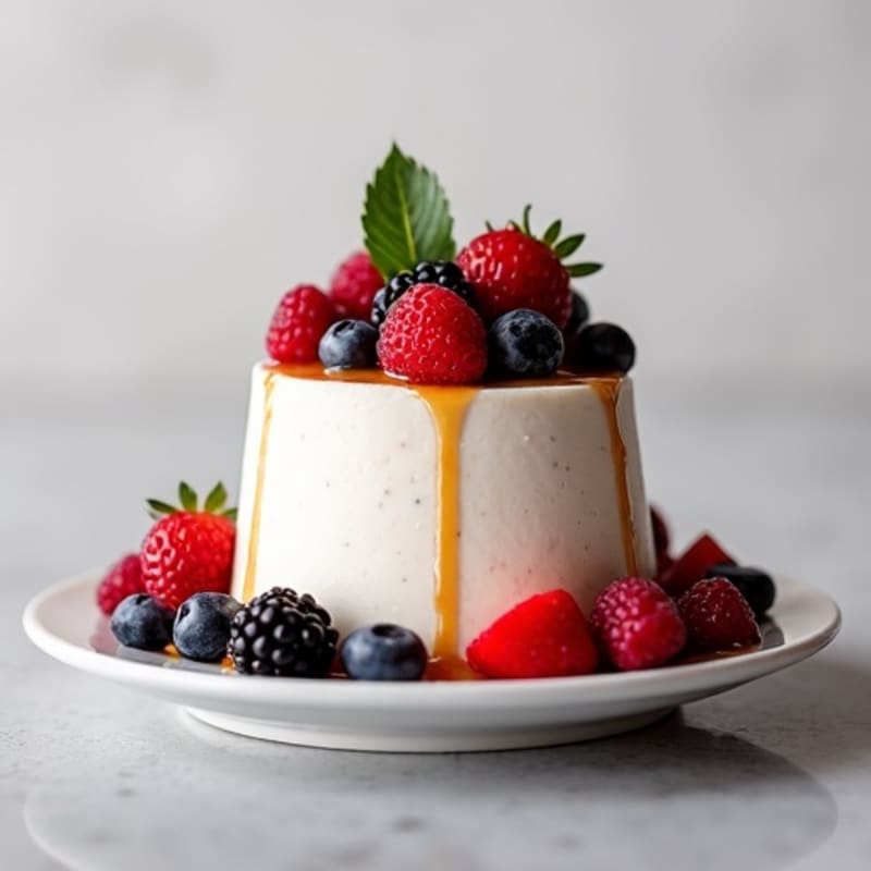 Greek Yogurt Protein Mousse with Mixed Berries