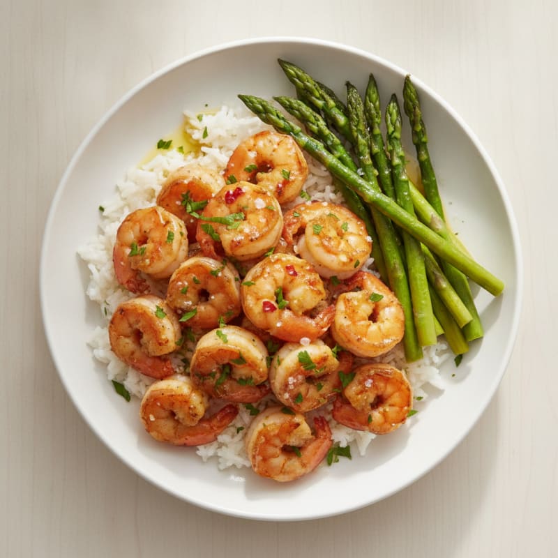 Garlic Butter Shrimp Scampi with Rice