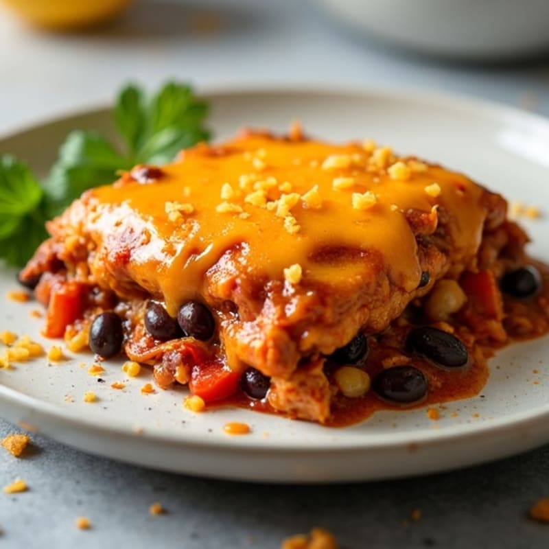 Spicy Chicken Enchilada Bake with Black Beans