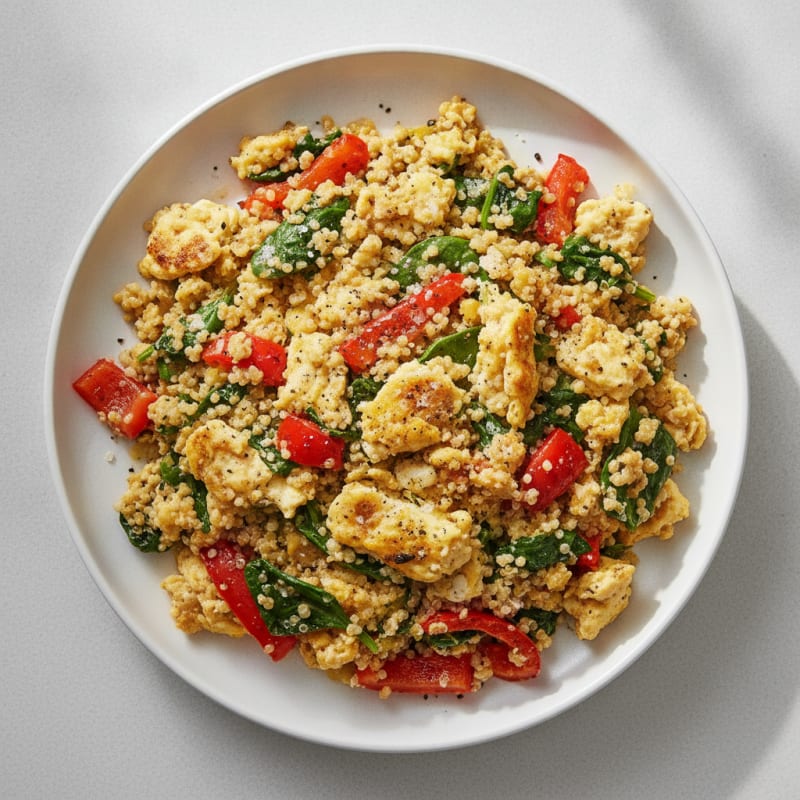 Quinoa Egg Scramble with Roasted Vegetables