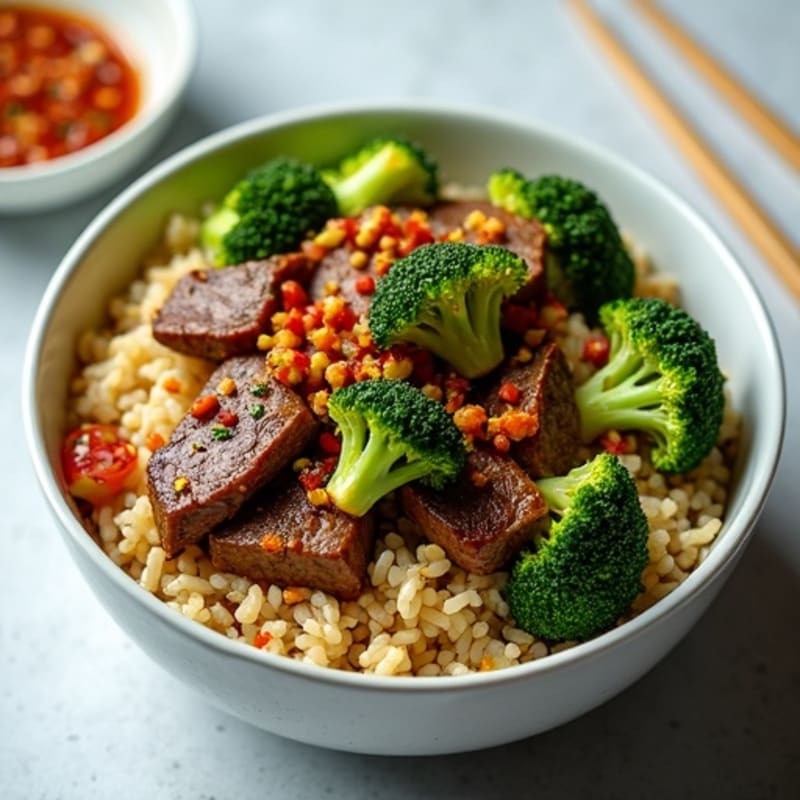 Ginger-Garlic Beef and Broccoli Rice Bowl