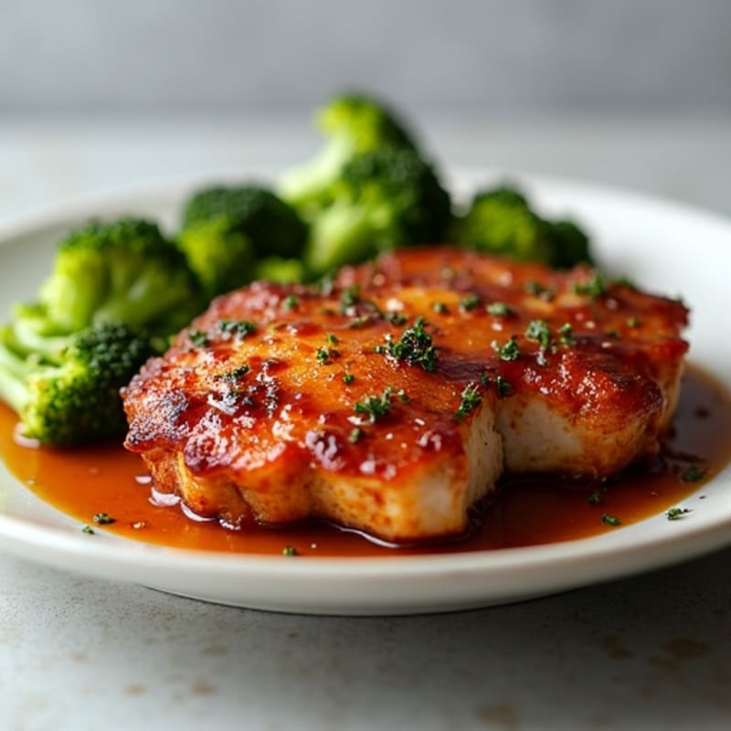 Crispy Roasted Pork with Sticky Honey Garlic Glaze