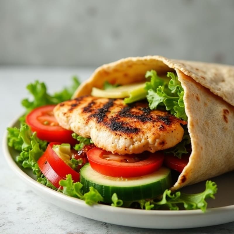 Grilled Chicken and Crunchy Veggie Wrap