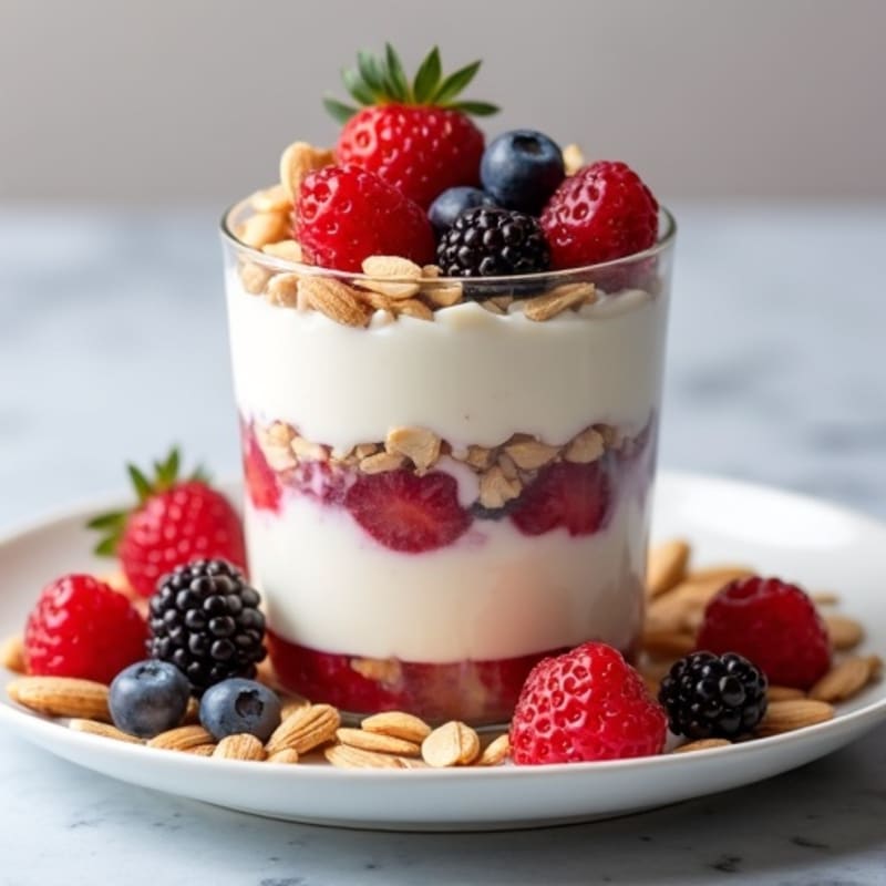 Josy Protein Yogurt Parfait with Almonds and Berries