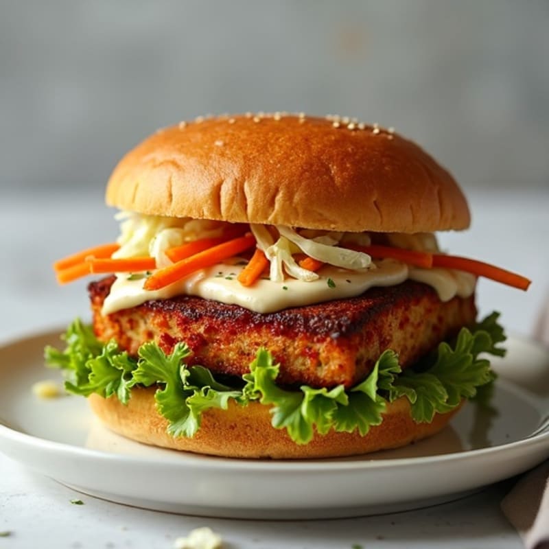 Smoky BBQ Tempeh Sandwich with Crispy Slaw