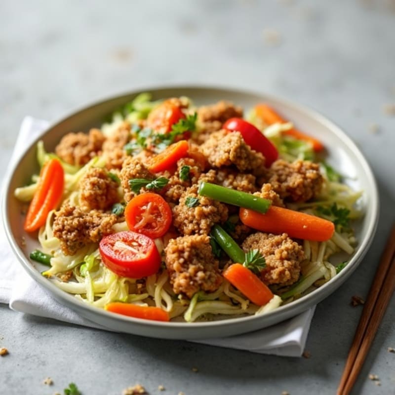 Crispy Ground Turkey and Cabbage Stir-Fry