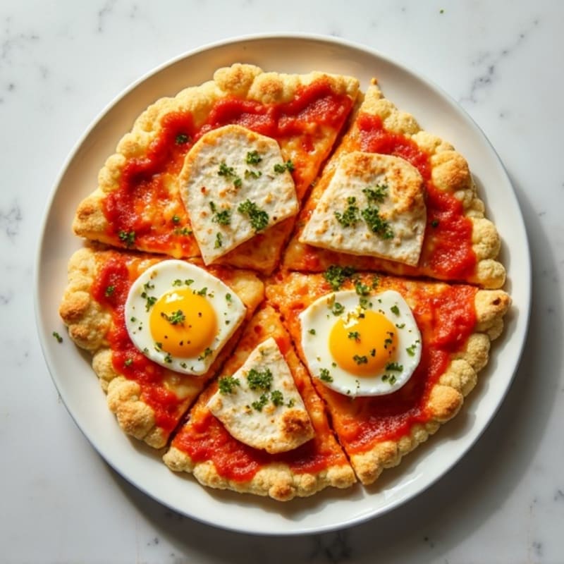 Crispy Cauliflower Crust Buffalo Chicken Pizza
