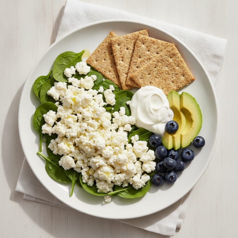 Egg White and Cottage Cheese Scramble with Greek Yogurt
