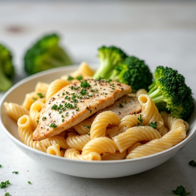 Creamy Chicken and Broccoli Whole Wheat Pasta