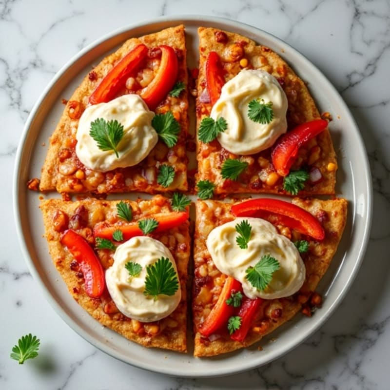 Sheet Pan BBQ Ranch Chicken Pizza with Fresh Vegetables