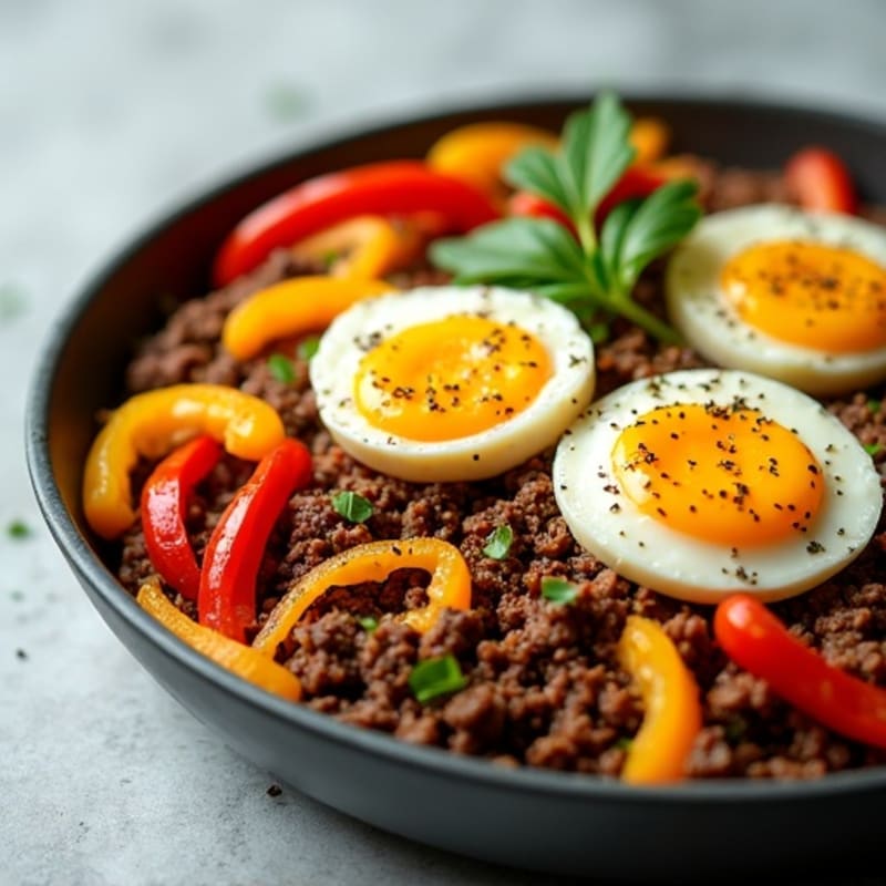 Herb-Seasoned Lean Ground Beef Skillet with Sweet Peppers