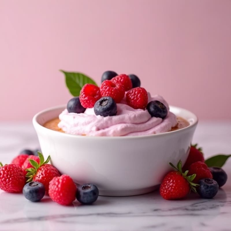 Greek Yogurt Protein Mousse with Mixed Berries