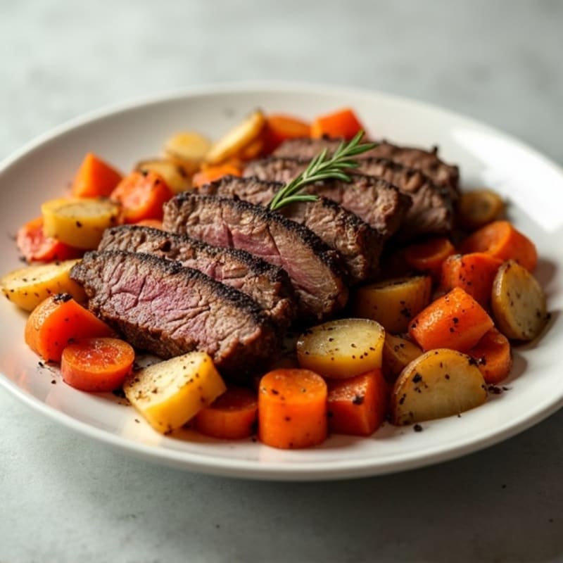 Slow Cooker Lean Brisket with Roasted Root Vegetables