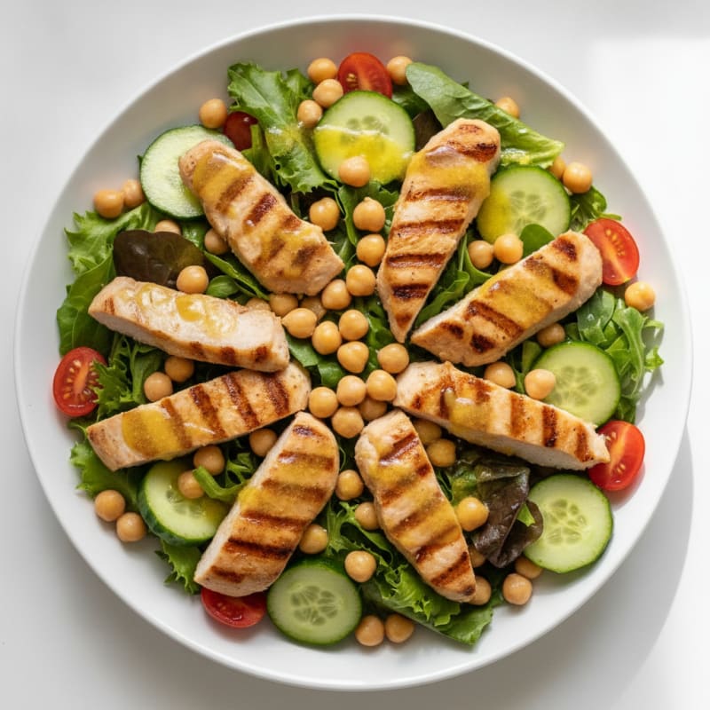 Grilled Turkey Breast Salad with Chickpeas and Lemon Vinaigrette