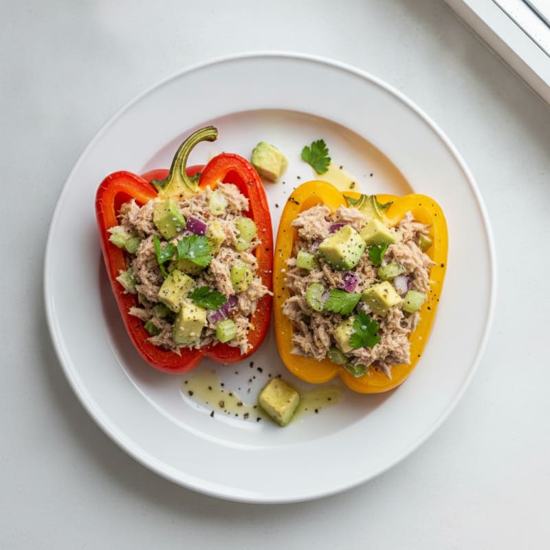 Tuna-Stuffed Bell Peppers with Herbs