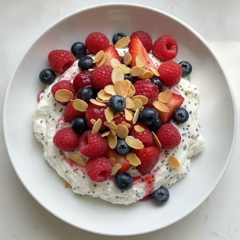 Silky Greek Yogurt Protein Mousse with Mixed Berries