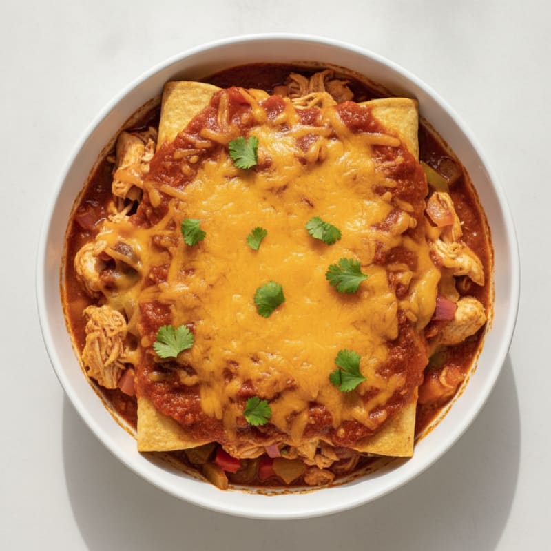 Chicken Enchiladas with Red Chili Sauce