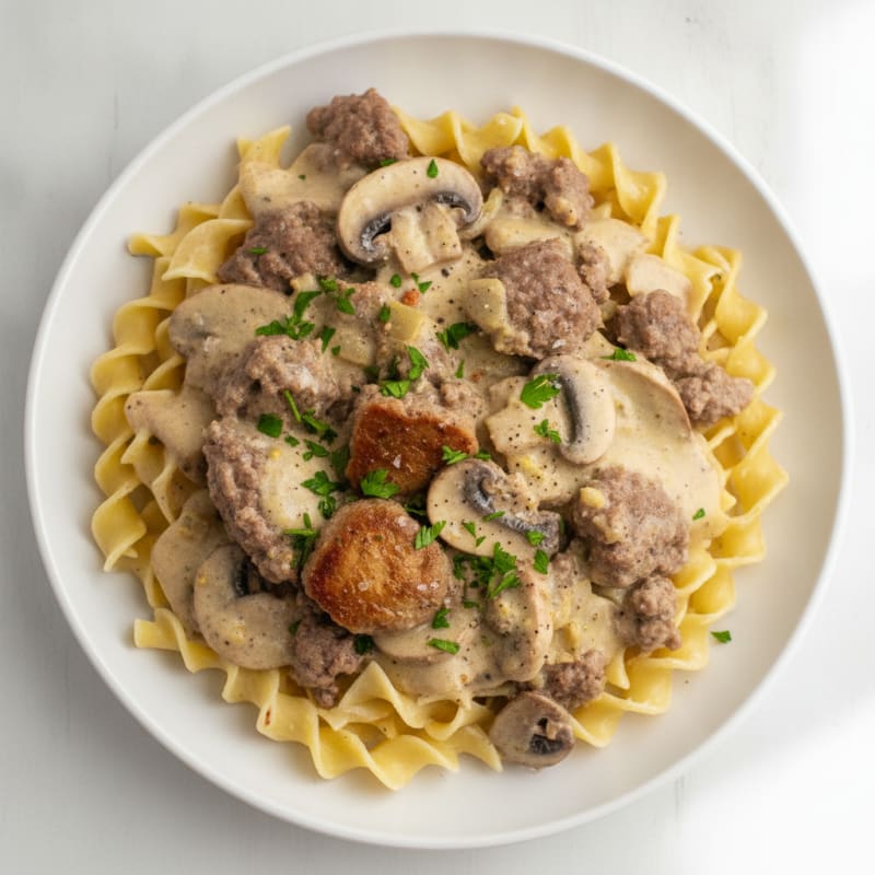 Hearty Beef Stroganoff with Egg Noodles