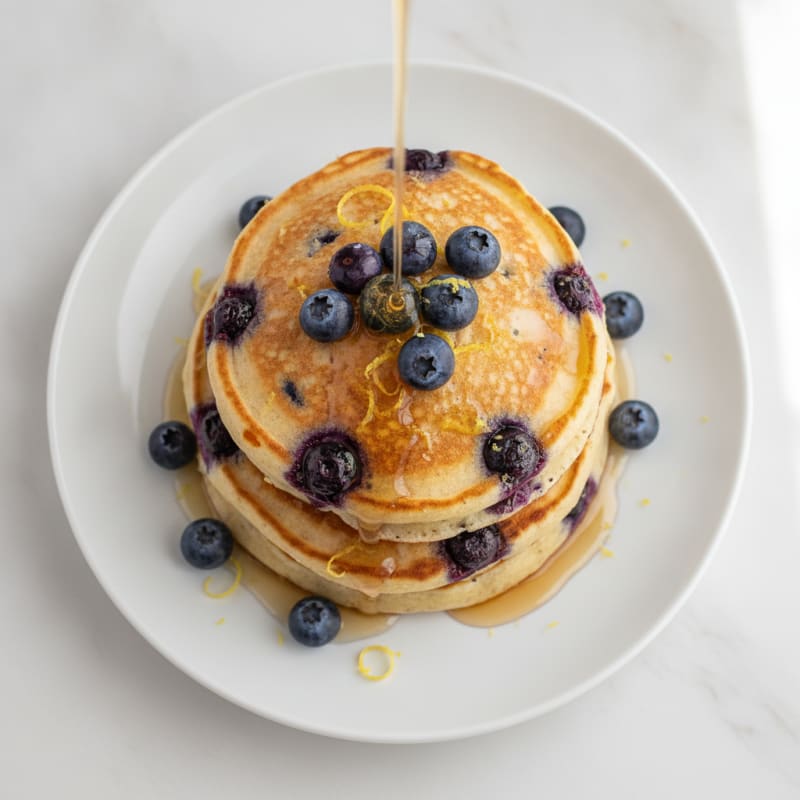 Blueberry Ricotta Pancakes with Lemon Zest