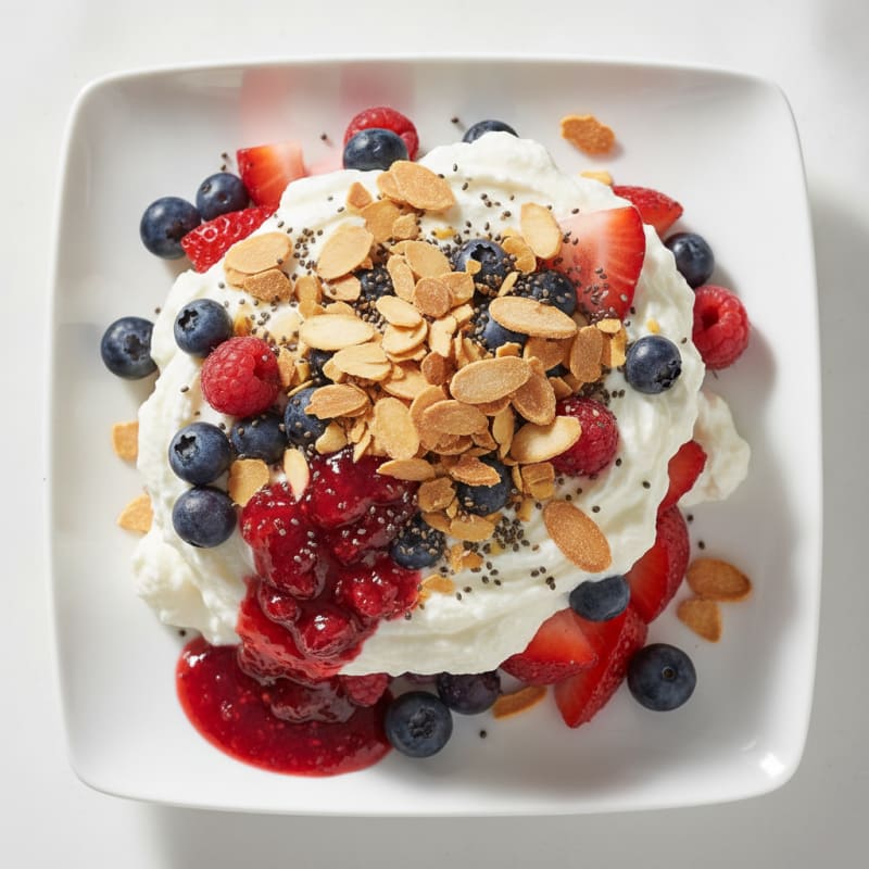 Silky Greek Yogurt Protein Parfait with Mixed Berries