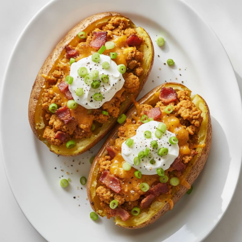 Bacon-Cheddar Stuffed Baked Potatoes