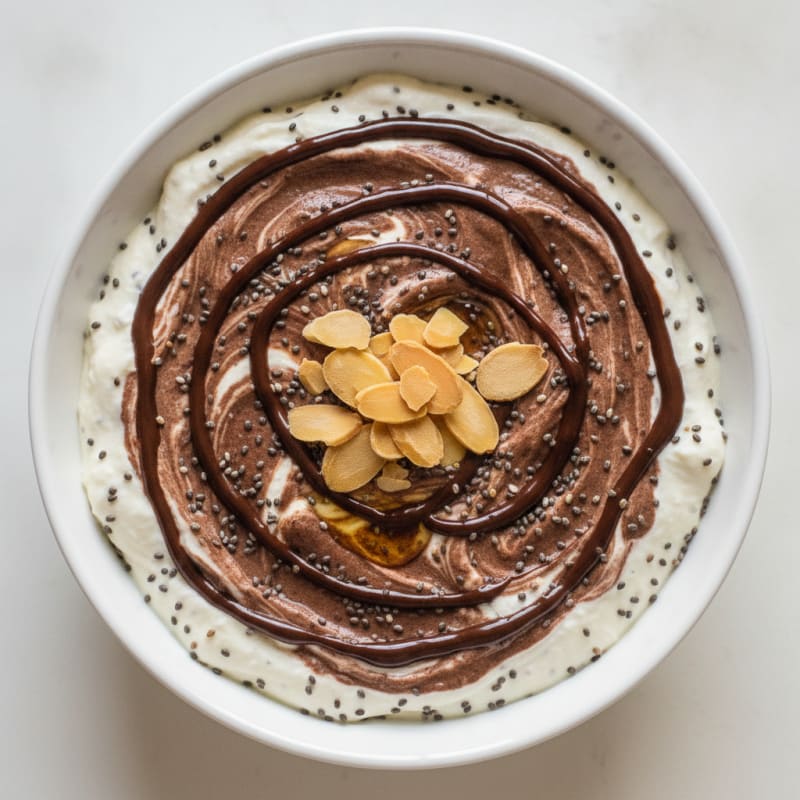 Greek Yogurt Protein Mousse with Cocoa and Chia Seeds