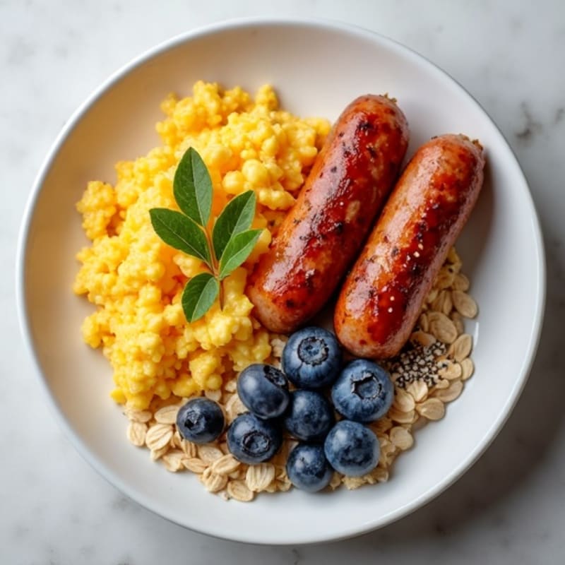 Egg White and Turkey Sausage Scramble with Oats