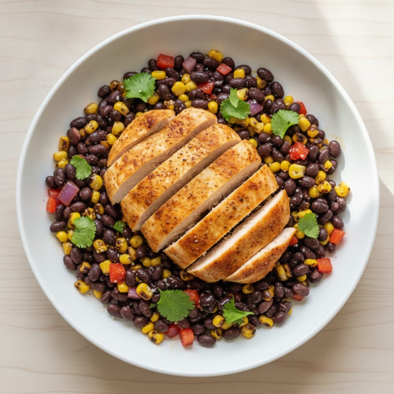 Chicken and Black Bean Corn Bowl