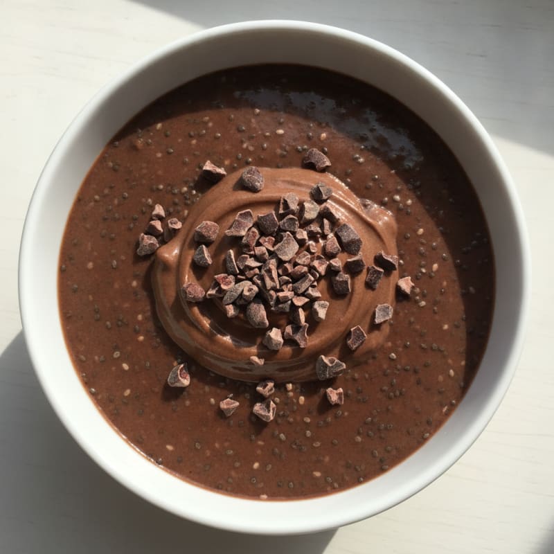 Silky Chocolate Protein Pudding with Chia Seeds