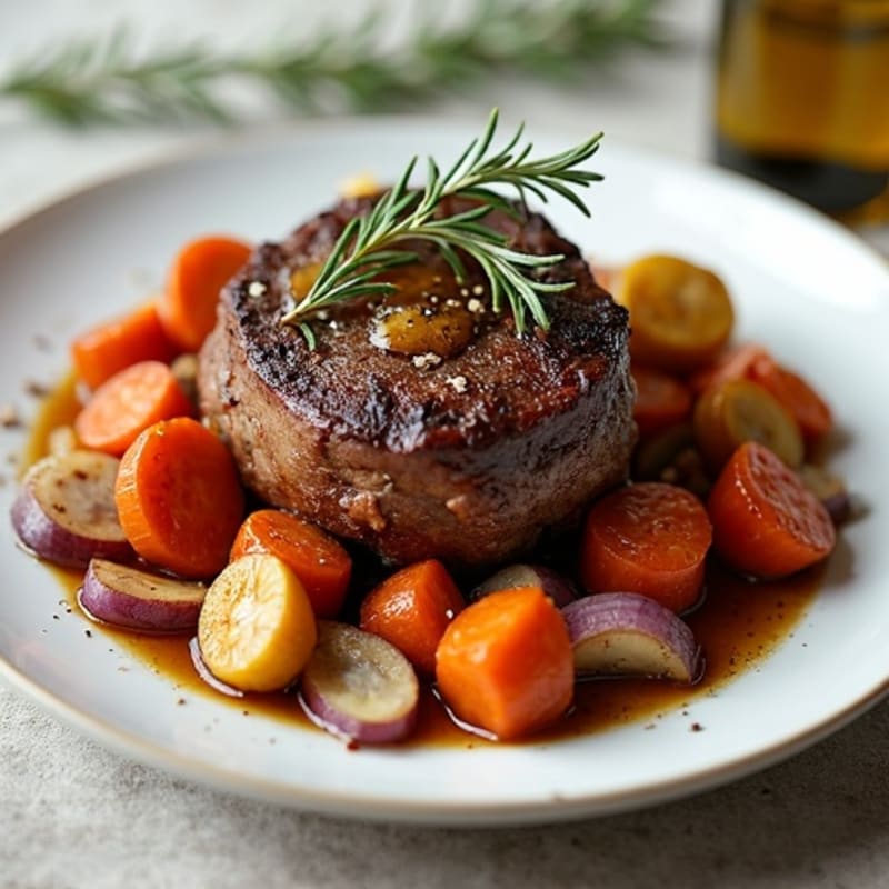 Tender Slow Cooked Chuck Roast with Roasted Root Vegetables